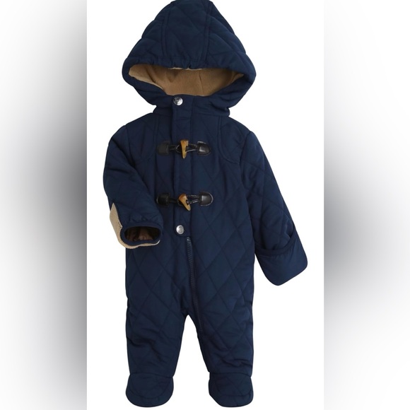 ✨NWT✨ Perry Ellis Quilted Baby Snowsuit with Hood - Picture 2 of 8